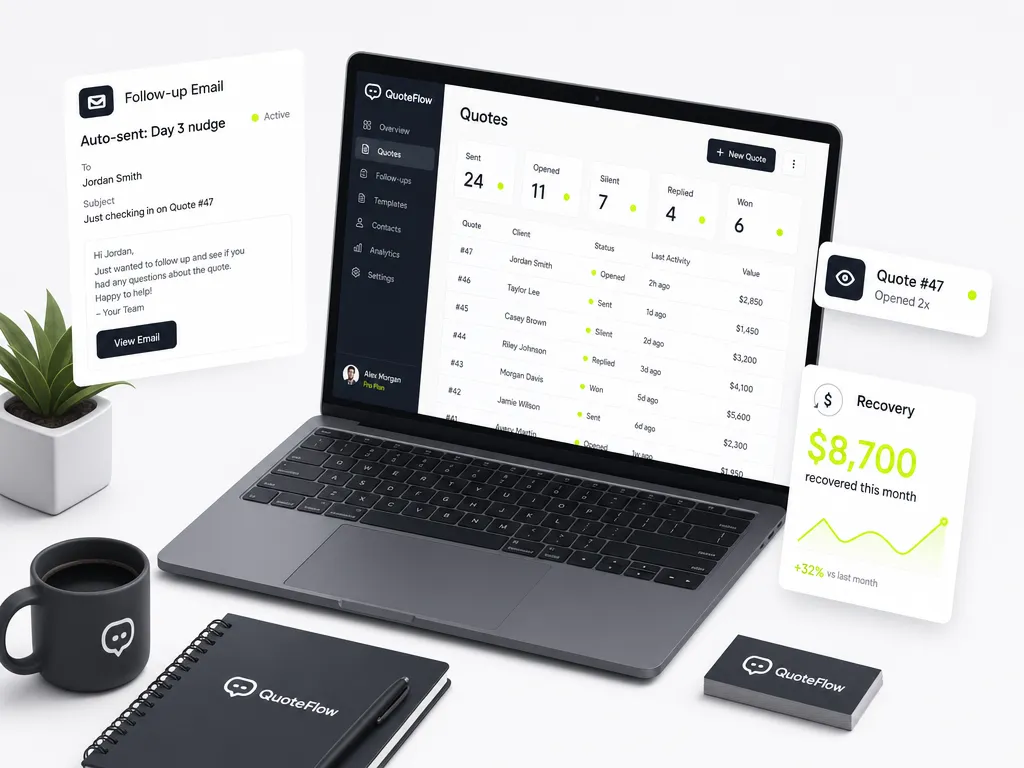 Quote follow-up automation dashboard tracking silent proposals