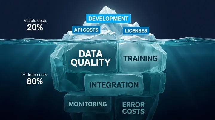 Layered breakdown of AI automation cost components
